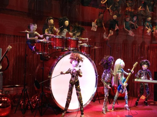 dancing dolls christmas window display gallaries lafayette paris