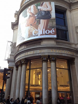 entrance to Printemps Paris - Chloe ad